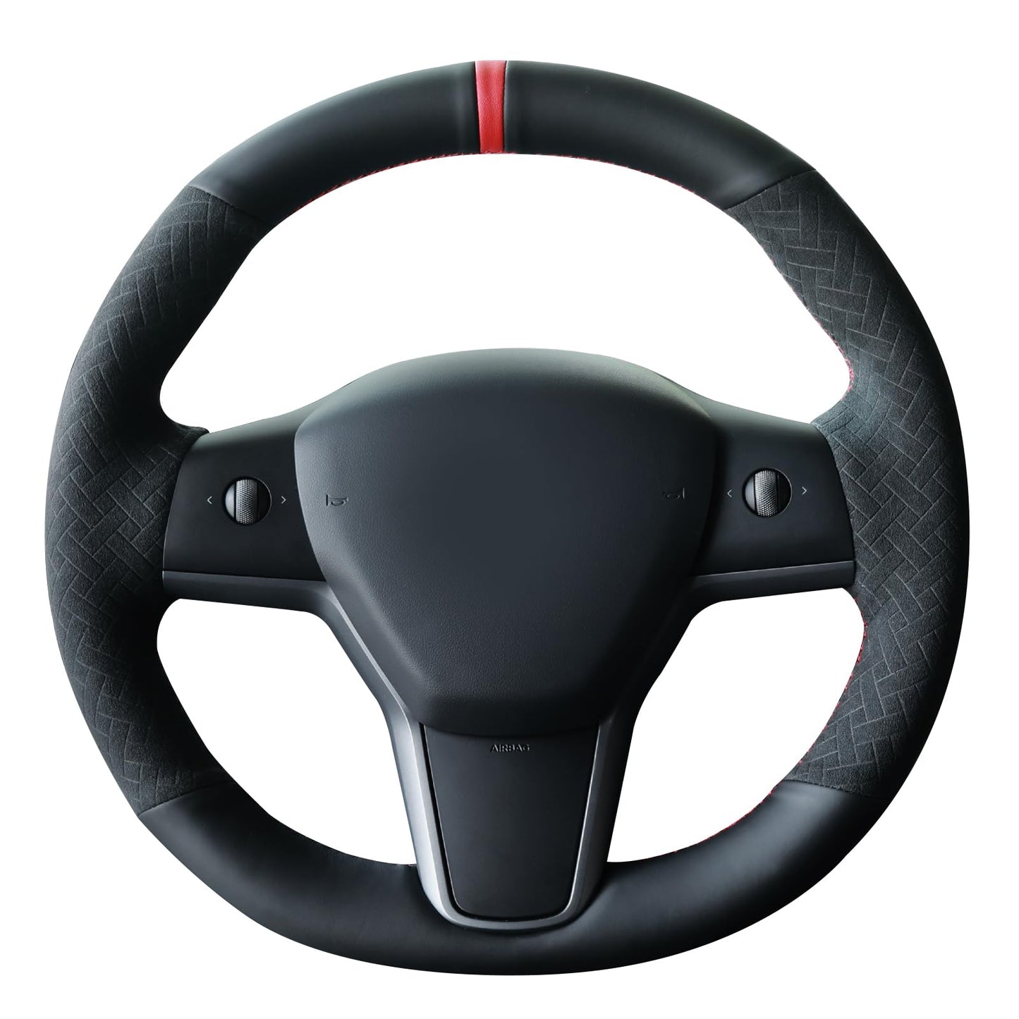 Hand-Stitched Suede Steering Wheel Cover Wrap