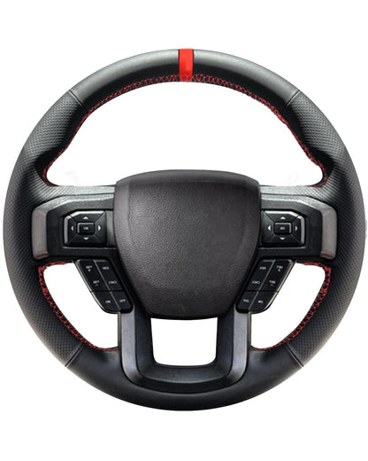 Lace-Up Leather Steering Wheel Cover with Custom Fit