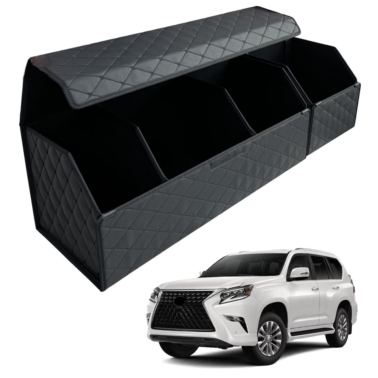 Leather Car Trunk Organizer with Large Storage Capacity