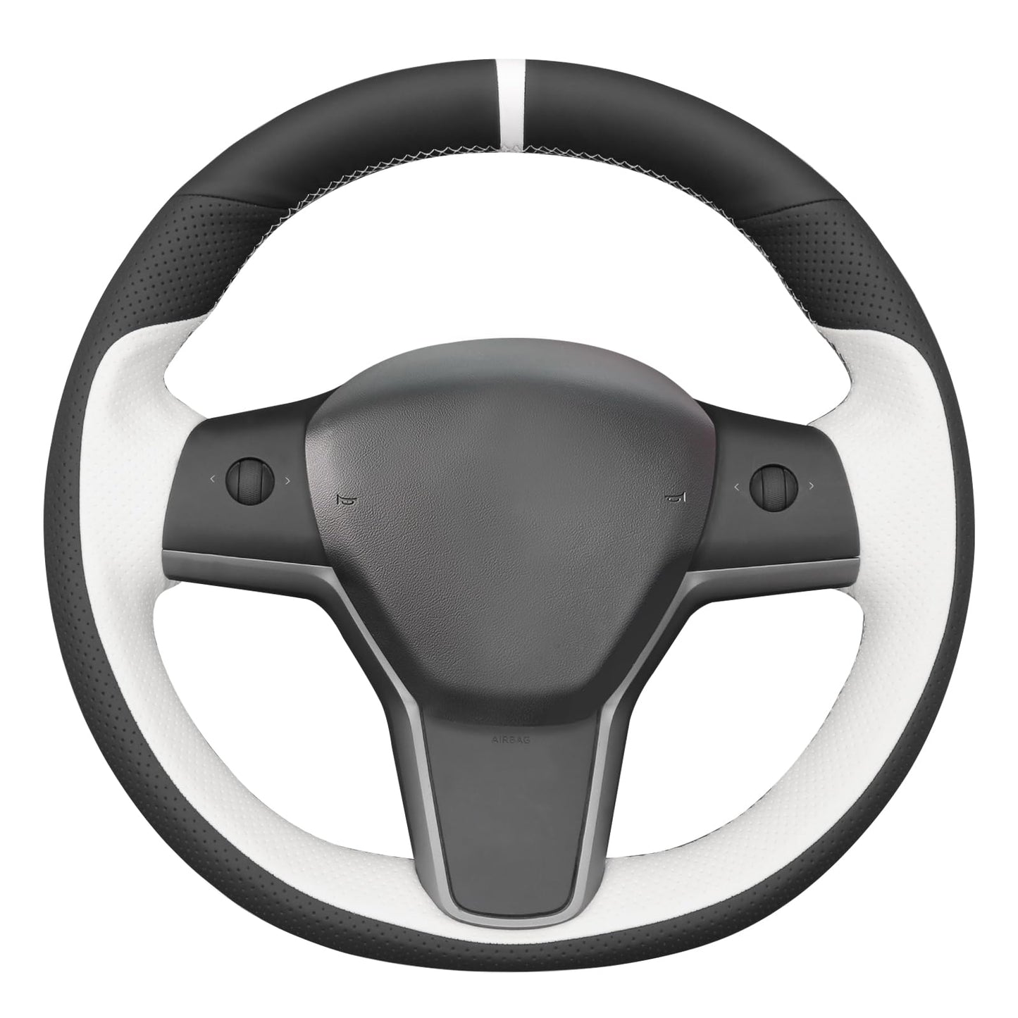 Hand-Stitched Suede Steering Wheel Cover Wrap