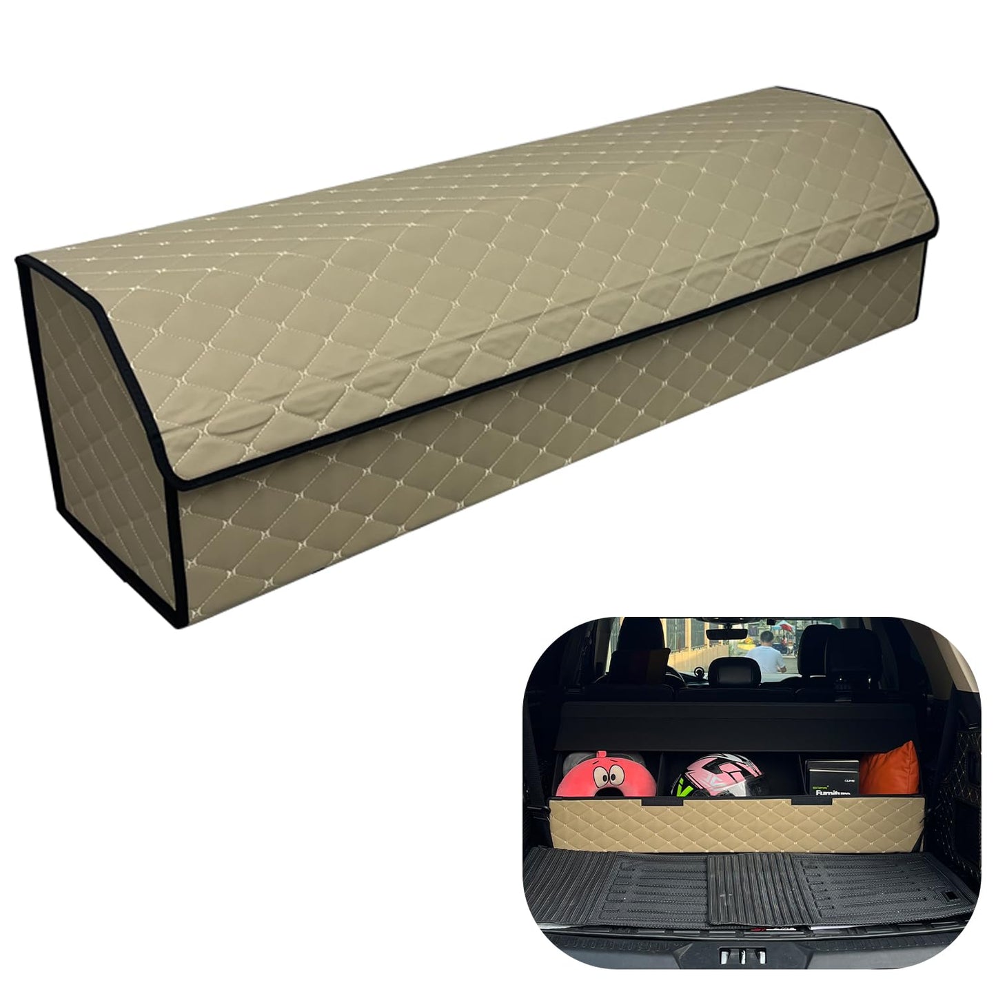 Leather Car Trunk Organizer with Large Storage Capacity