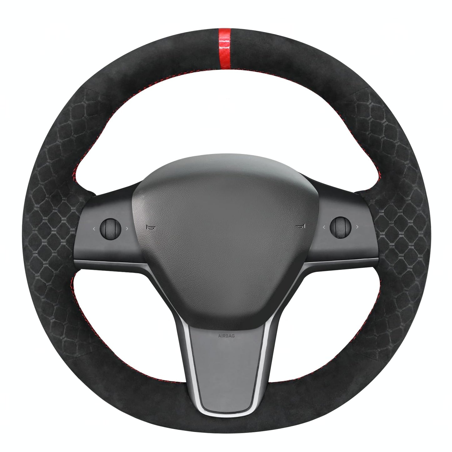 Hand-Stitched Suede Steering Wheel Cover Wrap