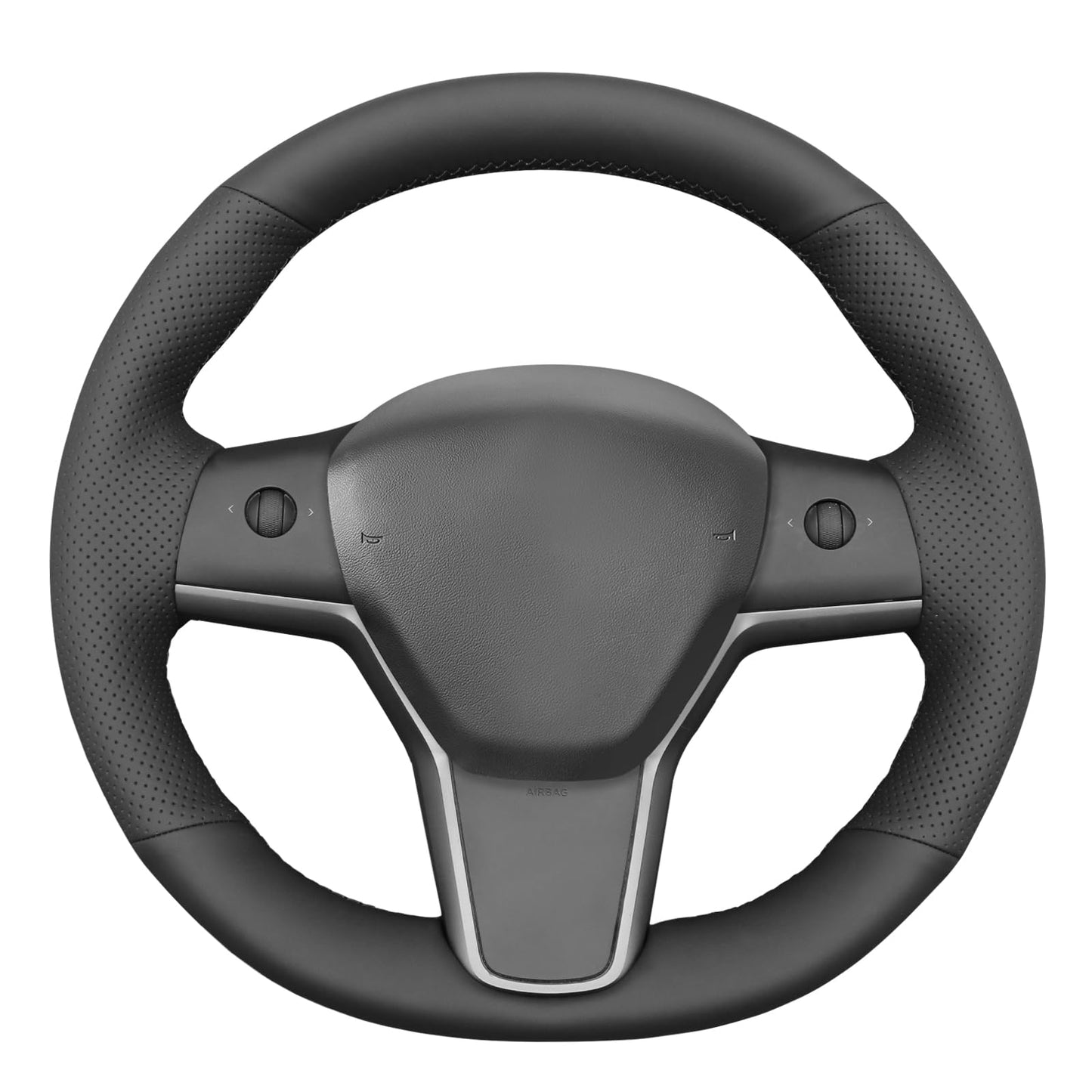 Hand-Stitched Suede Steering Wheel Cover Wrap