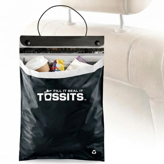 Tossits Hanging Car Trash & Garbage Bags, Disposable