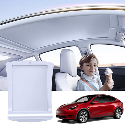 Electric Sunshade Roof for Tesla Model Y, Retractable Sunshade Roof Heat Insulation Glass Roof for Tesla, 5 Layer 99.99% UV Protection
