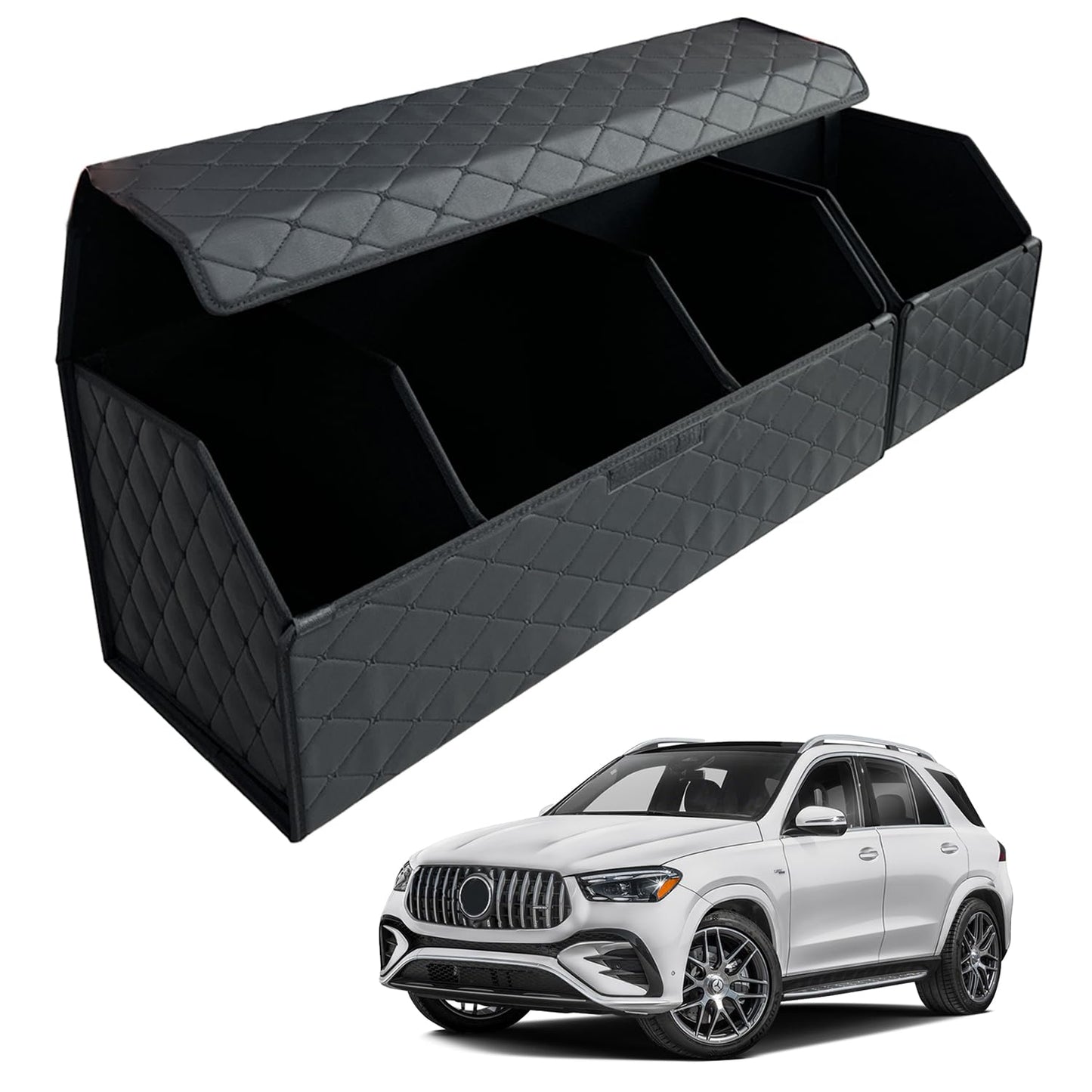 Leather Car Trunk Organizer with Large Storage Capacity