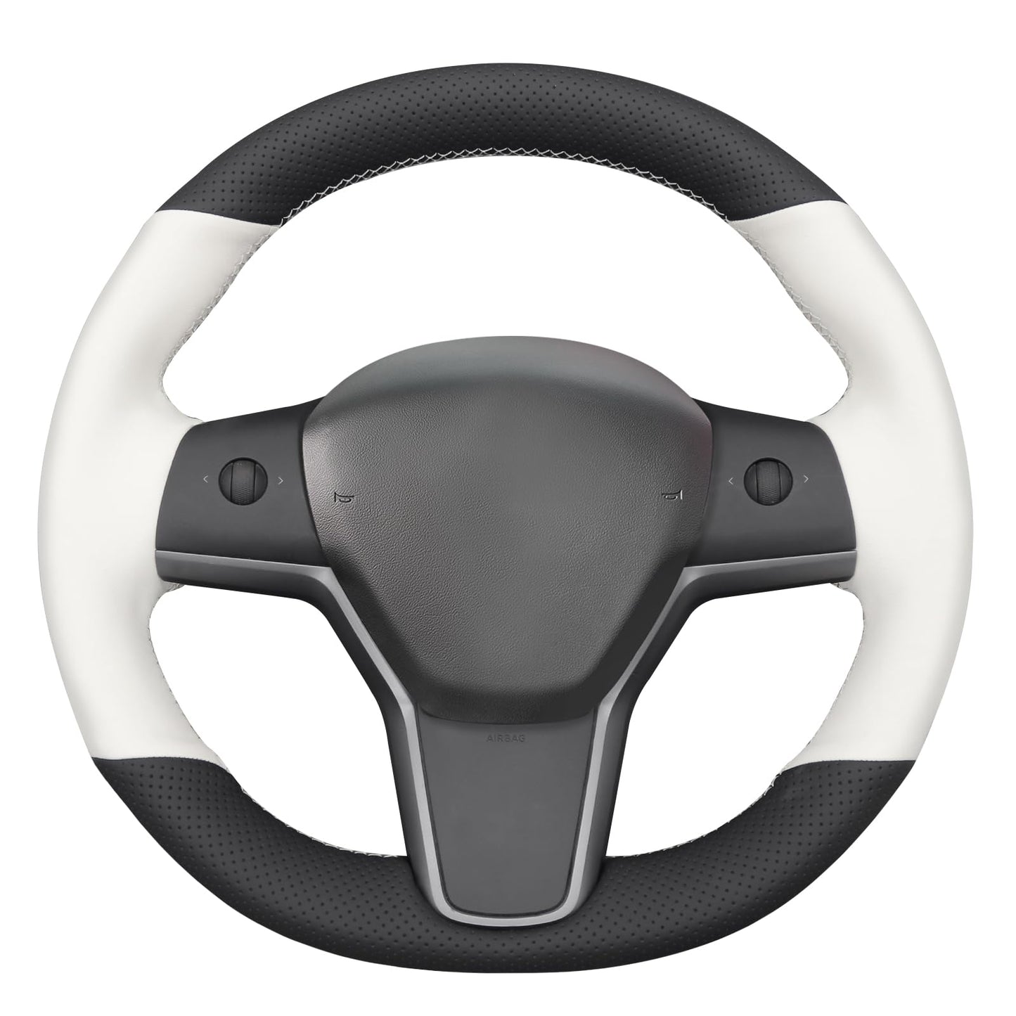 Hand-Stitched Suede Steering Wheel Cover Wrap