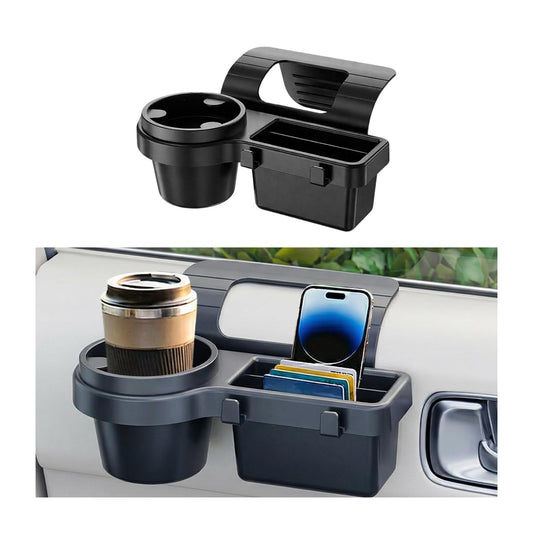 Mandark Car Window Storage Organizer, Multifunctional Vehicle Window Mount Storage Rack with Cup Holder Phone Mount, Automotive Interior Door Side Hanging Organizer, Universal Fit