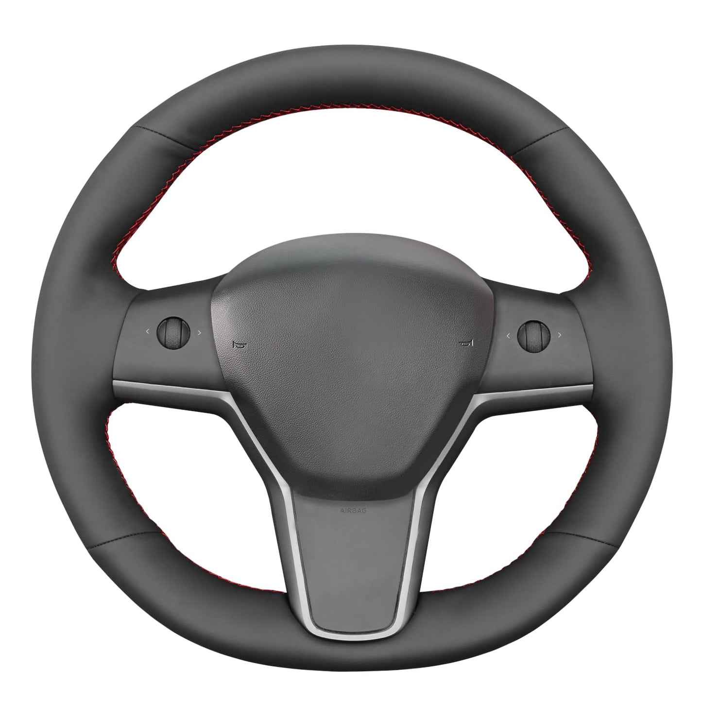 Hand-Stitched Suede Steering Wheel Cover Wrap