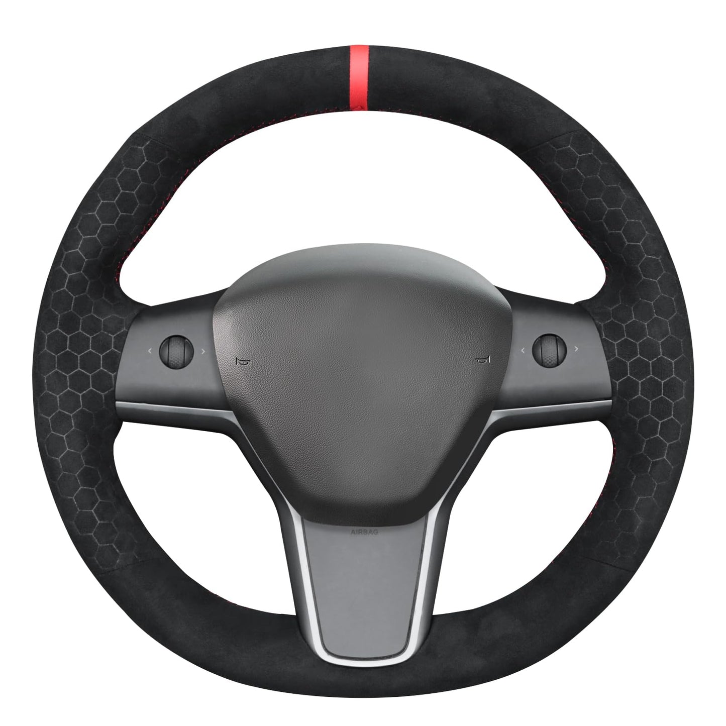 Hand-Stitched Suede Steering Wheel Cover Wrap