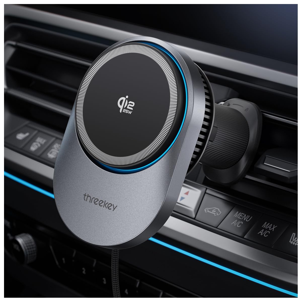 Magnetic Car Phone Mount with Wireless Charging