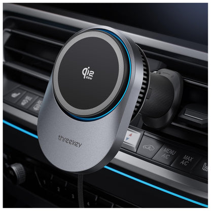 Magnetic Car Phone Mount with Wireless Charging