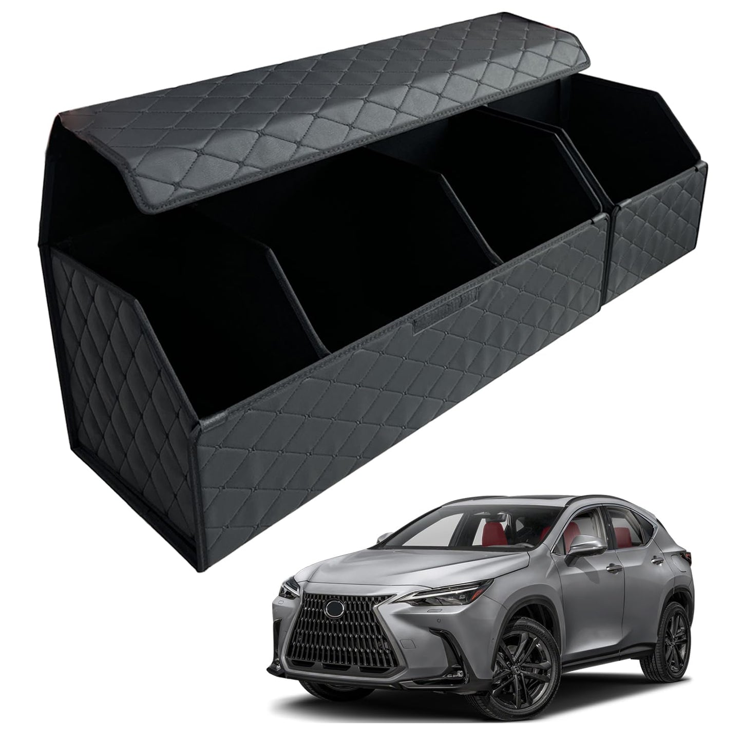 Leather Car Trunk Organizer with Large Storage Capacity