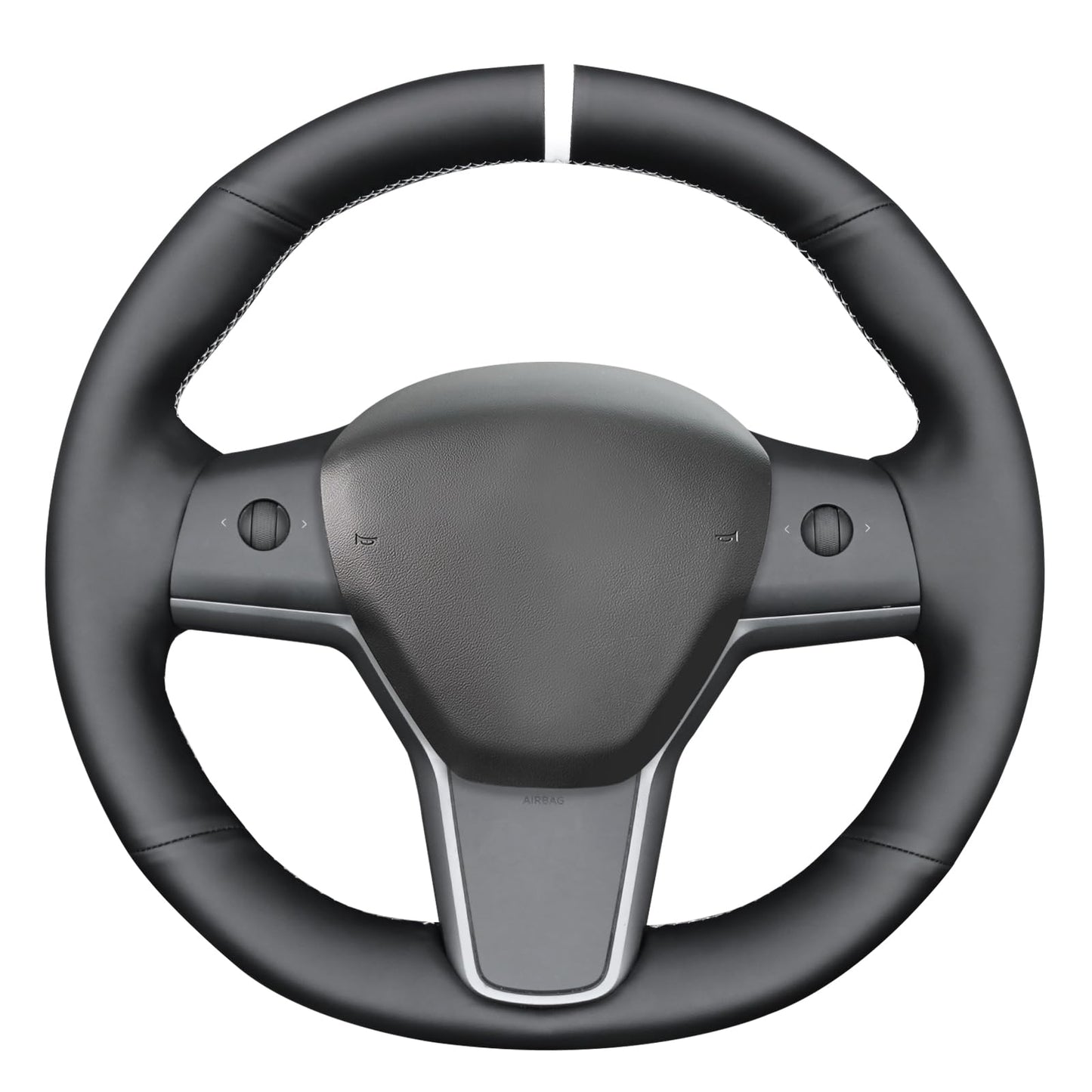 Hand-Stitched Suede Steering Wheel Cover Wrap