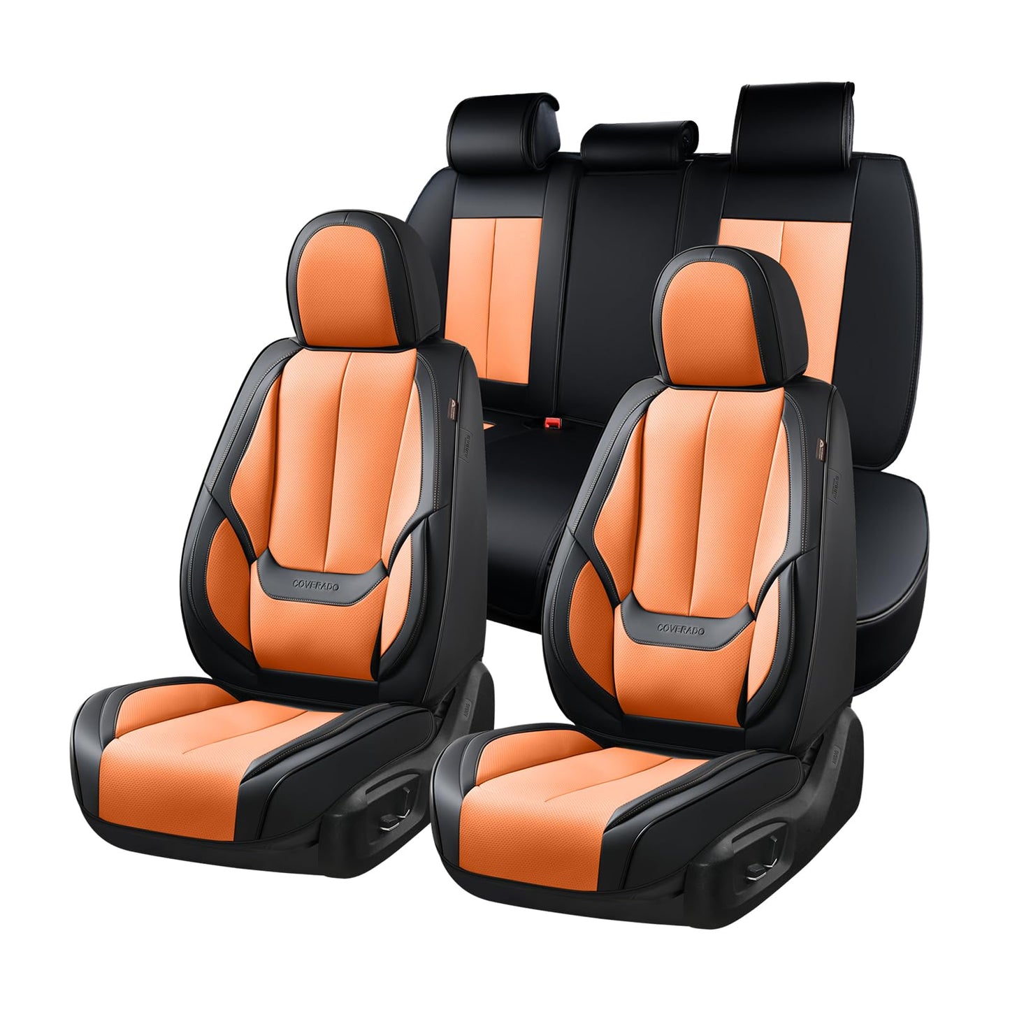 Coverado Car Seat Covers, Seat Covers for Cars, Waterproof Leather Auto Seat Protectors, Leather Car Seat Cushion, Car Interiors Accessories Universal Fit for Most Cars