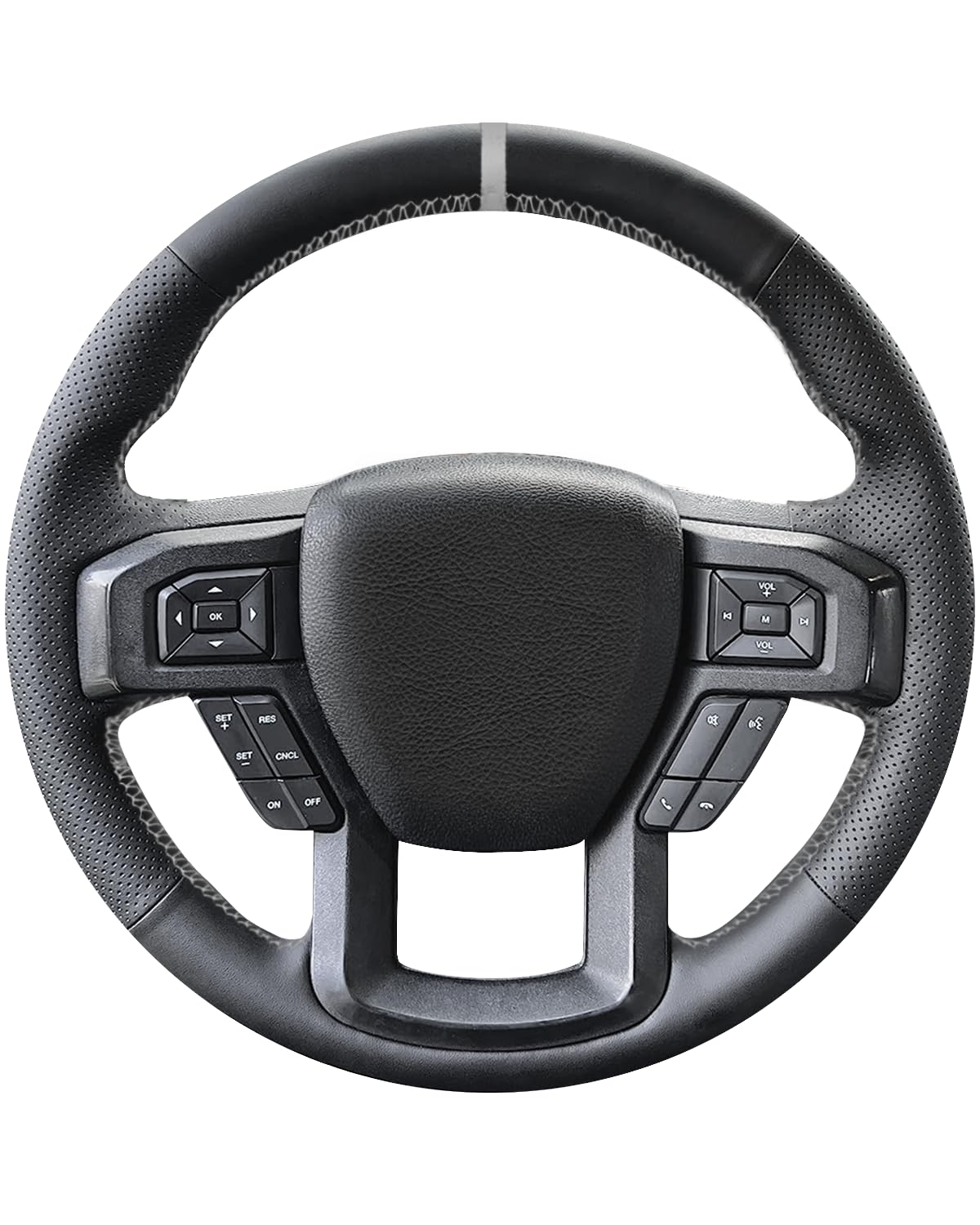 Lace-Up Leather Steering Wheel Cover with Custom Fit