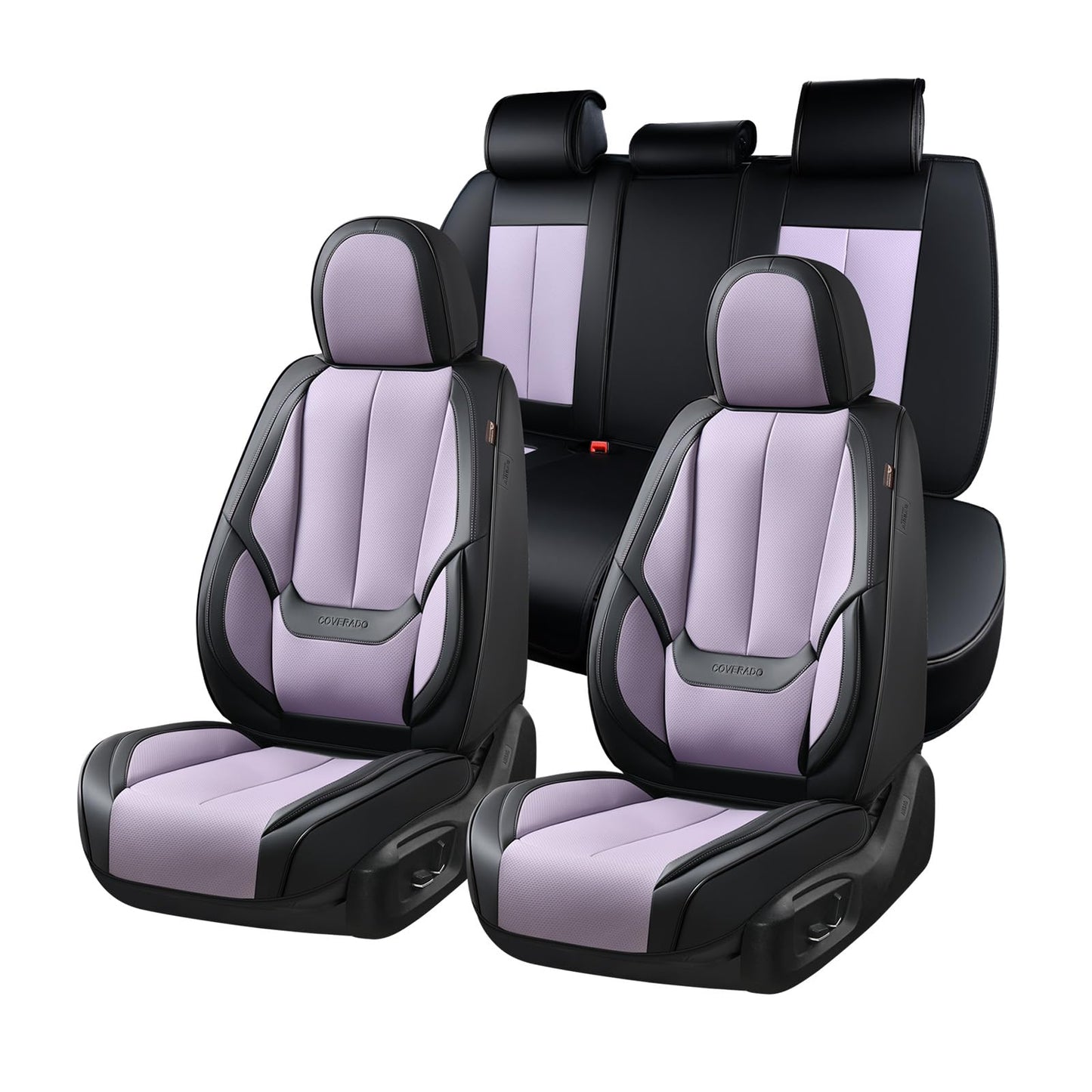 Coverado Car Seat Covers, Seat Covers for Cars, Waterproof Leather Auto Seat Protectors, Leather Car Seat Cushion, Car Interiors Accessories Universal Fit for Most Cars