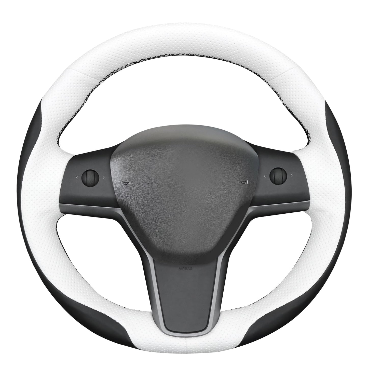 Hand-Stitched Suede Steering Wheel Cover Wrap