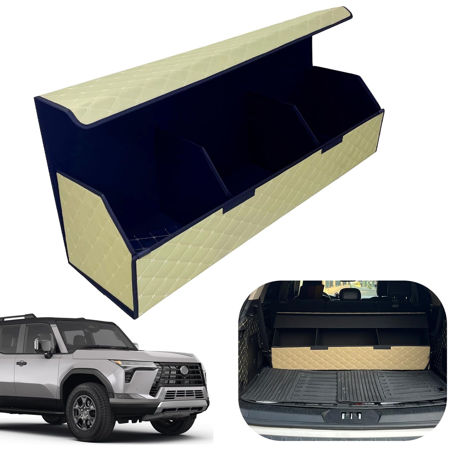 Leather Car Trunk Organizer with Large Storage Capacity