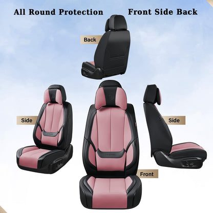 Coverado Car Seat Covers, Seat Covers for Cars, Waterproof Leather Auto Seat Protectors, Leather Car Seat Cushion, Car Interiors Accessories Universal Fit for Most Cars