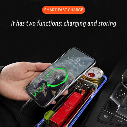 LED Car Seat Gap Organizer with Cup Holder & USB Charger