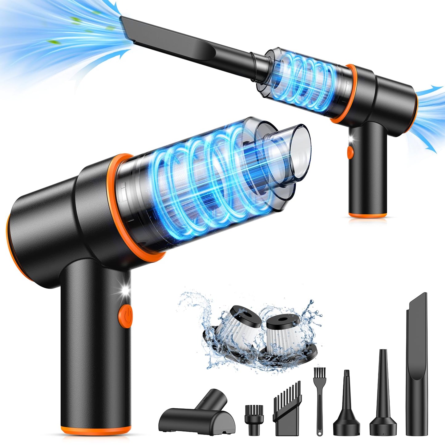 Handheld Car Vacuum & Air Duster for Interior Cleaning