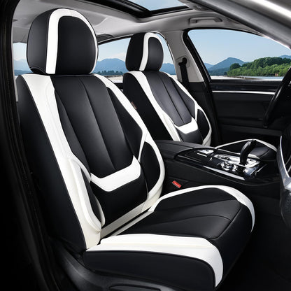 Coverado Car Seat Covers, Seat Covers for Cars, Waterproof Leather Auto Seat Protectors, Leather Car Seat Cushion, Car Interiors Accessories Universal Fit for Most Cars