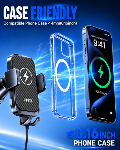 15W Fast Charging Auto-Clamping Wireless Car Mount