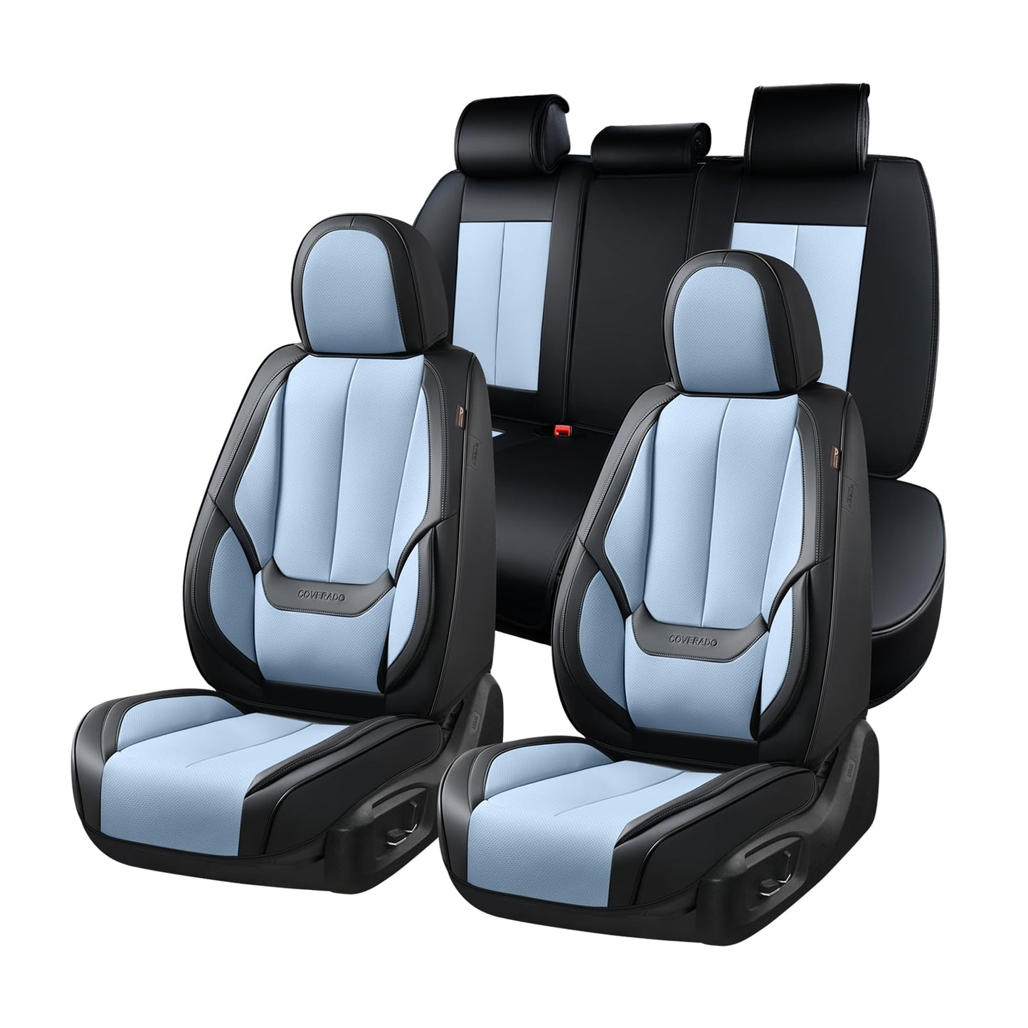 Coverado Car Seat Covers, Seat Covers for Cars, Waterproof Leather Auto Seat Protectors, Leather Car Seat Cushion, Car Interiors Accessories Universal Fit for Most Cars