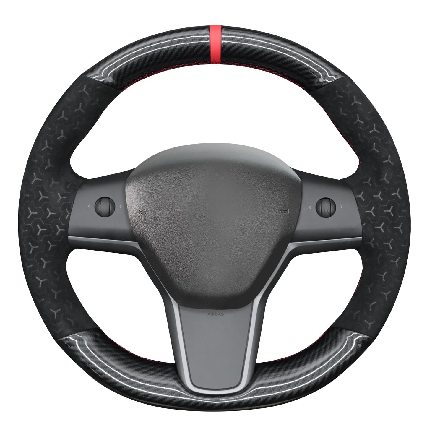 Hand-Stitched Suede Steering Wheel Cover Wrap