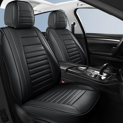HChengkikz Nappa Leather Car Seat Covers Full Set, Waterproof Seat Cushion, Universal Automotive Seat Covers Fit for SUV Truck Pick-up Sedan