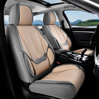 Coverado Car Seat Covers, Seat Covers for Cars, Waterproof Leather Auto Seat Protectors, Leather Car Seat Cushion, Car Interiors Accessories Universal Fit for Most Cars
