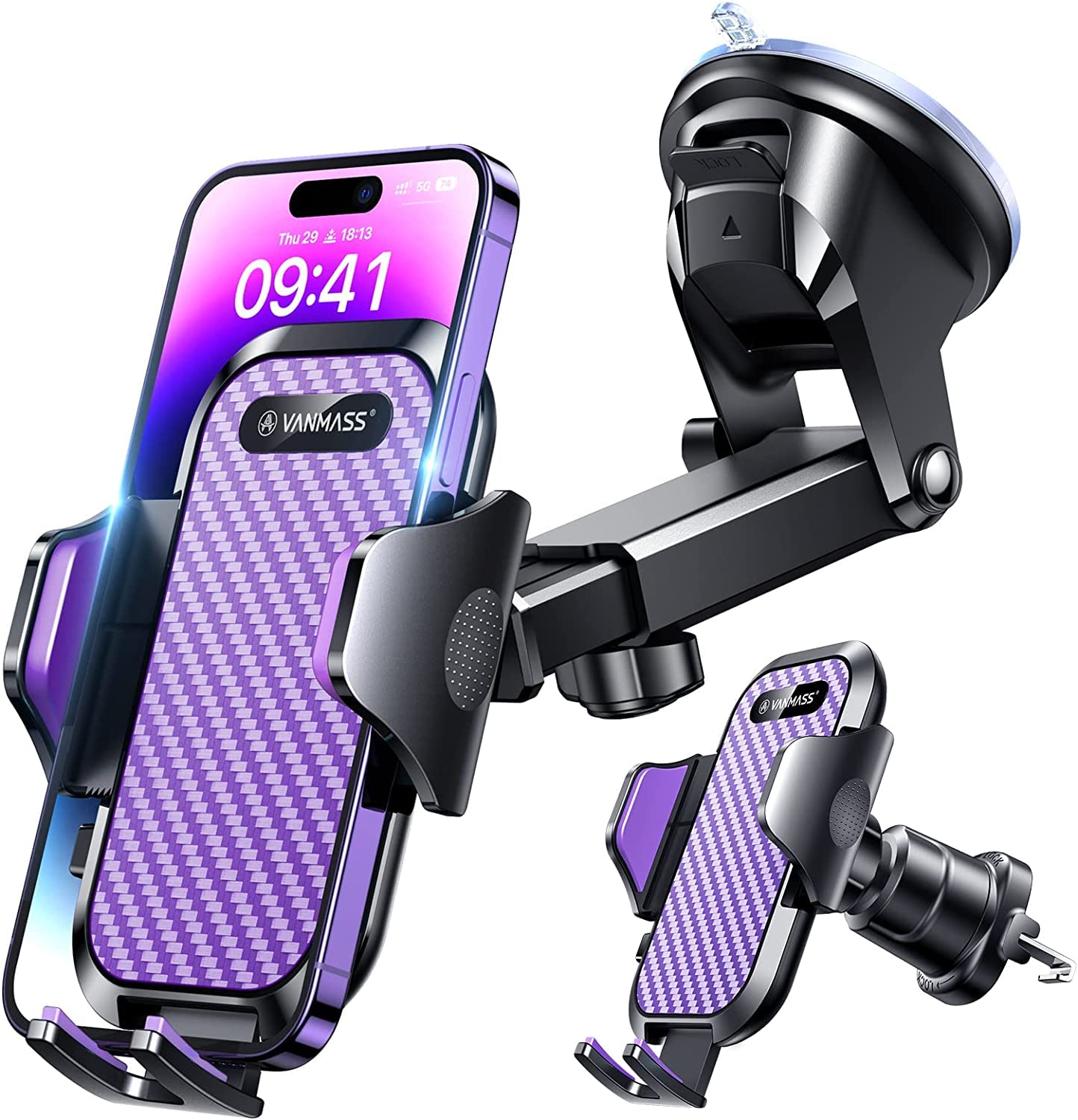Adjustable Car Phone Holder for Dashboard & Windshield
