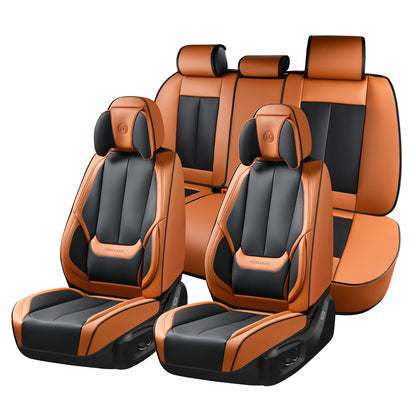 Coverado Car Seat Covers, Seat Covers for Cars, Waterproof Leather Auto Seat Protectors, Leather Car Seat Cushion, Car Interiors Accessories Universal Fit for Most Cars