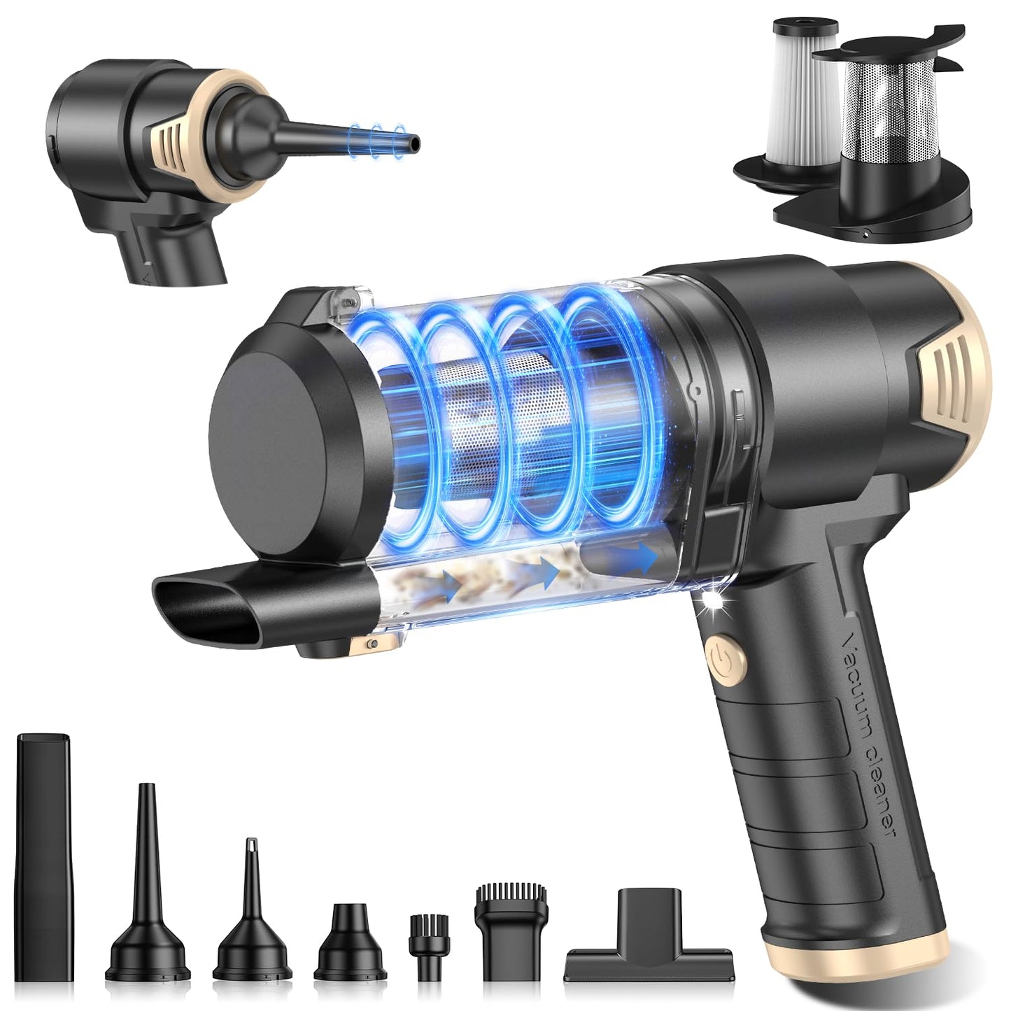 Handheld Car Vacuum & Air Duster for Interior Cleaning