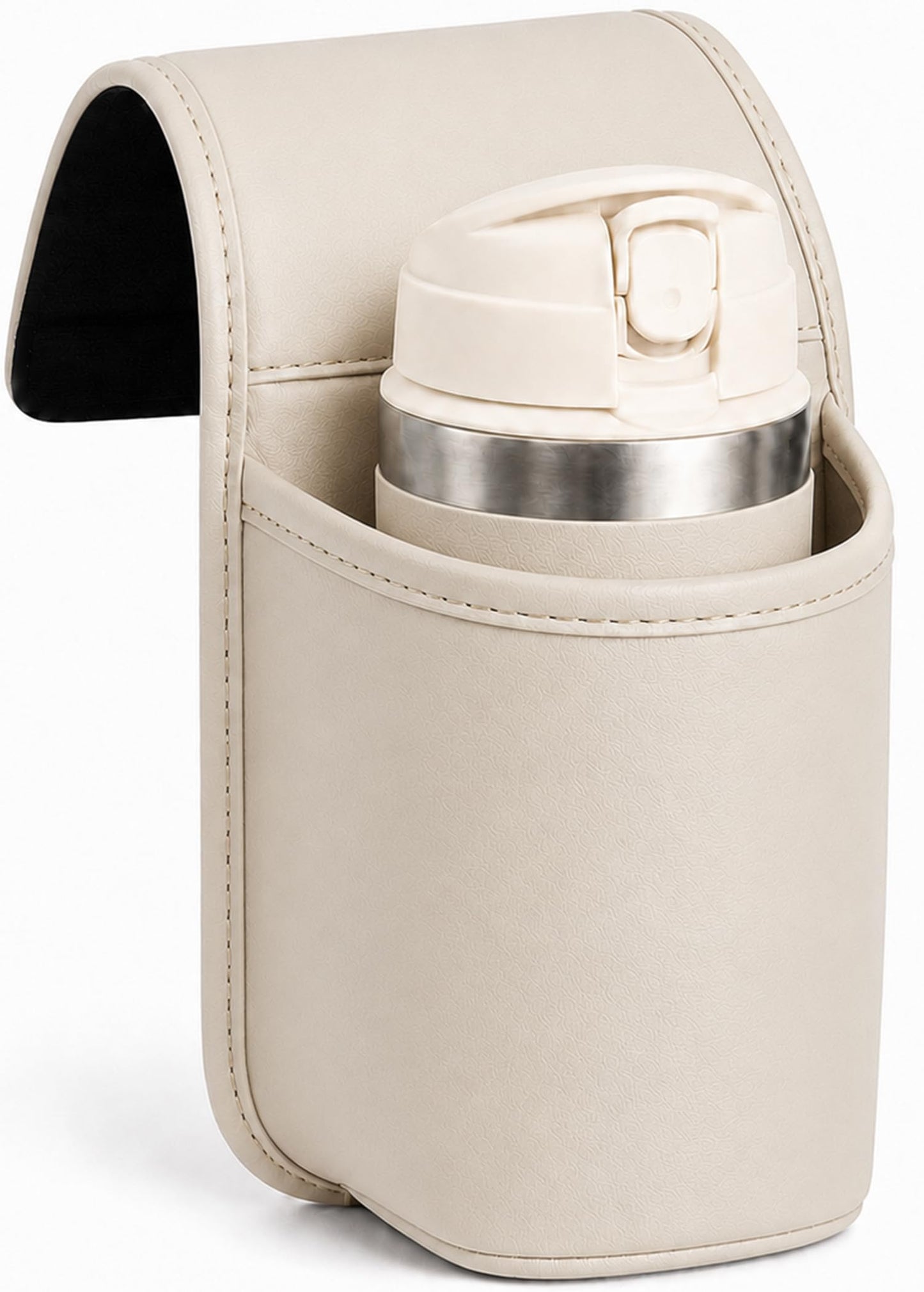 Leather Car Door Cup Holder with Phone Storage