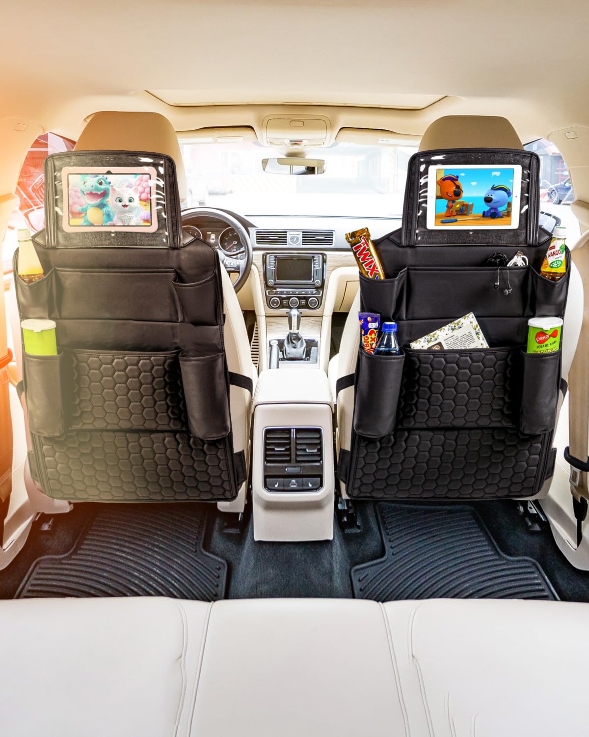 Owleys Back Seat Organizer for Kids with Tablet Holder and 8 Pockets