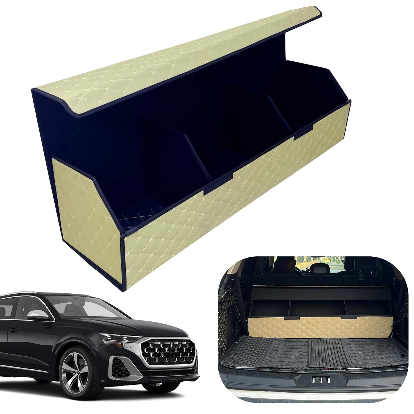 Leather Car Trunk Organizer with Large Storage Capacity
