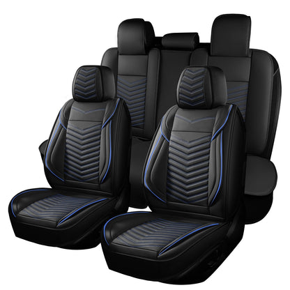 HChengkikz Nappa Leather Car Seat Covers Full Set, Waterproof Seat Cushion, Universal Automotive Seat Covers Fit for SUV Truck Pick-up Sedan