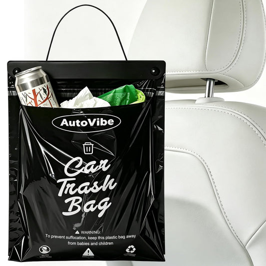 AutoVibe 50-100 Count Hanging Recycled Disposable Car Trash Bags