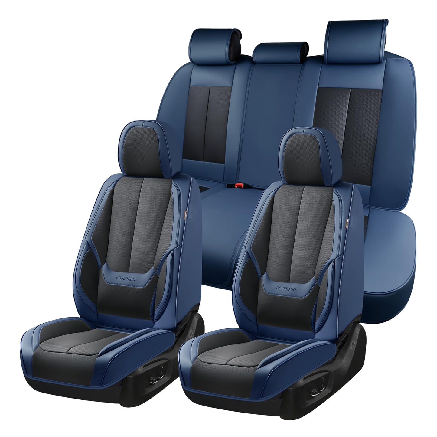 Coverado Car Seat Covers, Seat Covers for Cars, Waterproof Leather Auto Seat Protectors, Leather Car Seat Cushion, Car Interiors Accessories Universal Fit for Most Cars