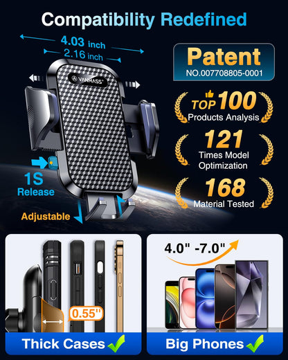 Adjustable Car Phone Holder for Dashboard & Windshield