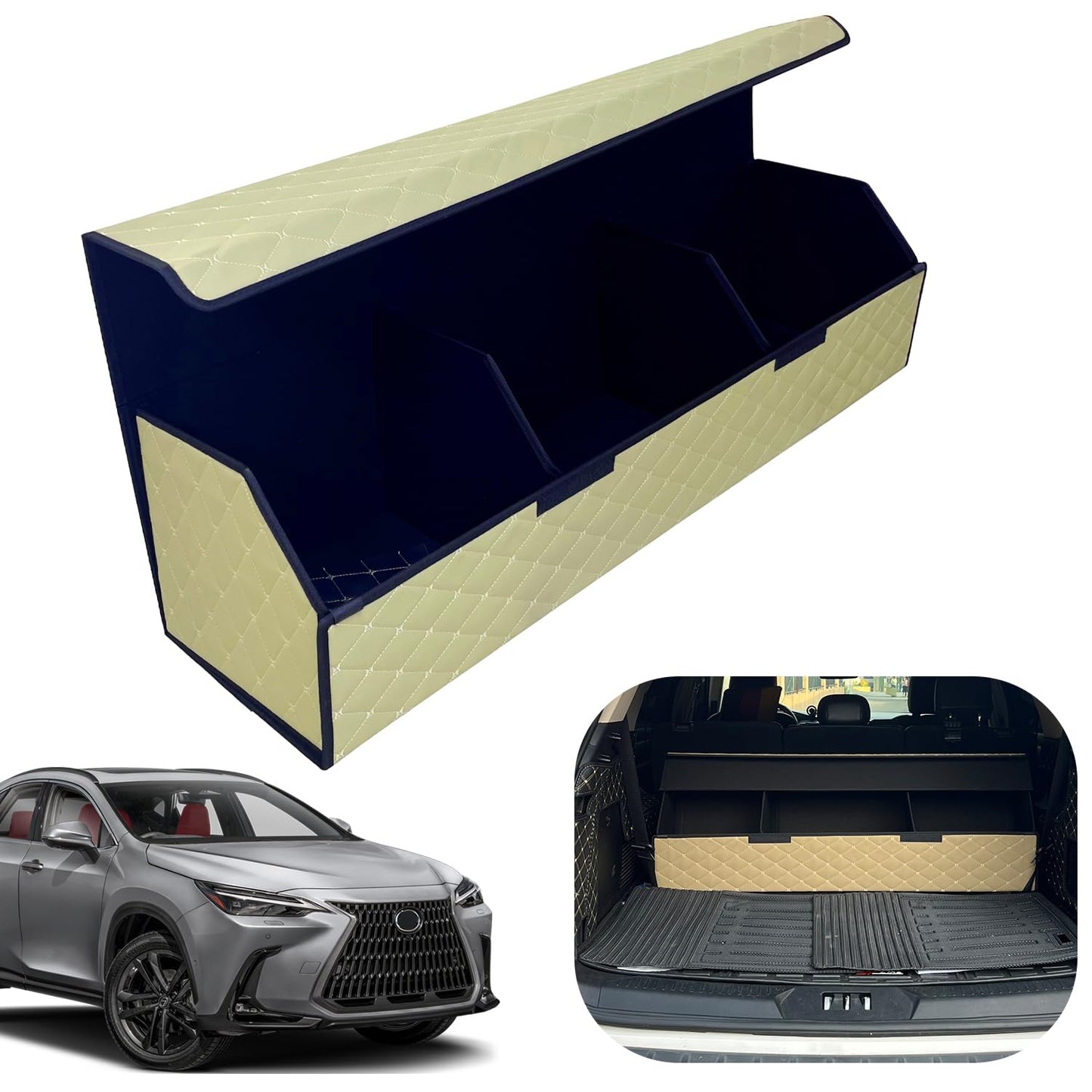 Leather Car Trunk Organizer with Large Storage Capacity