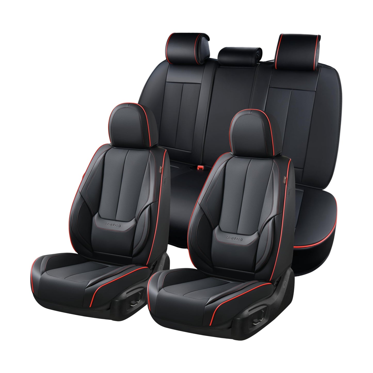 Coverado Car Seat Covers, Seat Covers for Cars, Waterproof Leather Auto Seat Protectors, Leather Car Seat Cushion, Car Interiors Accessories Universal Fit for Most Cars