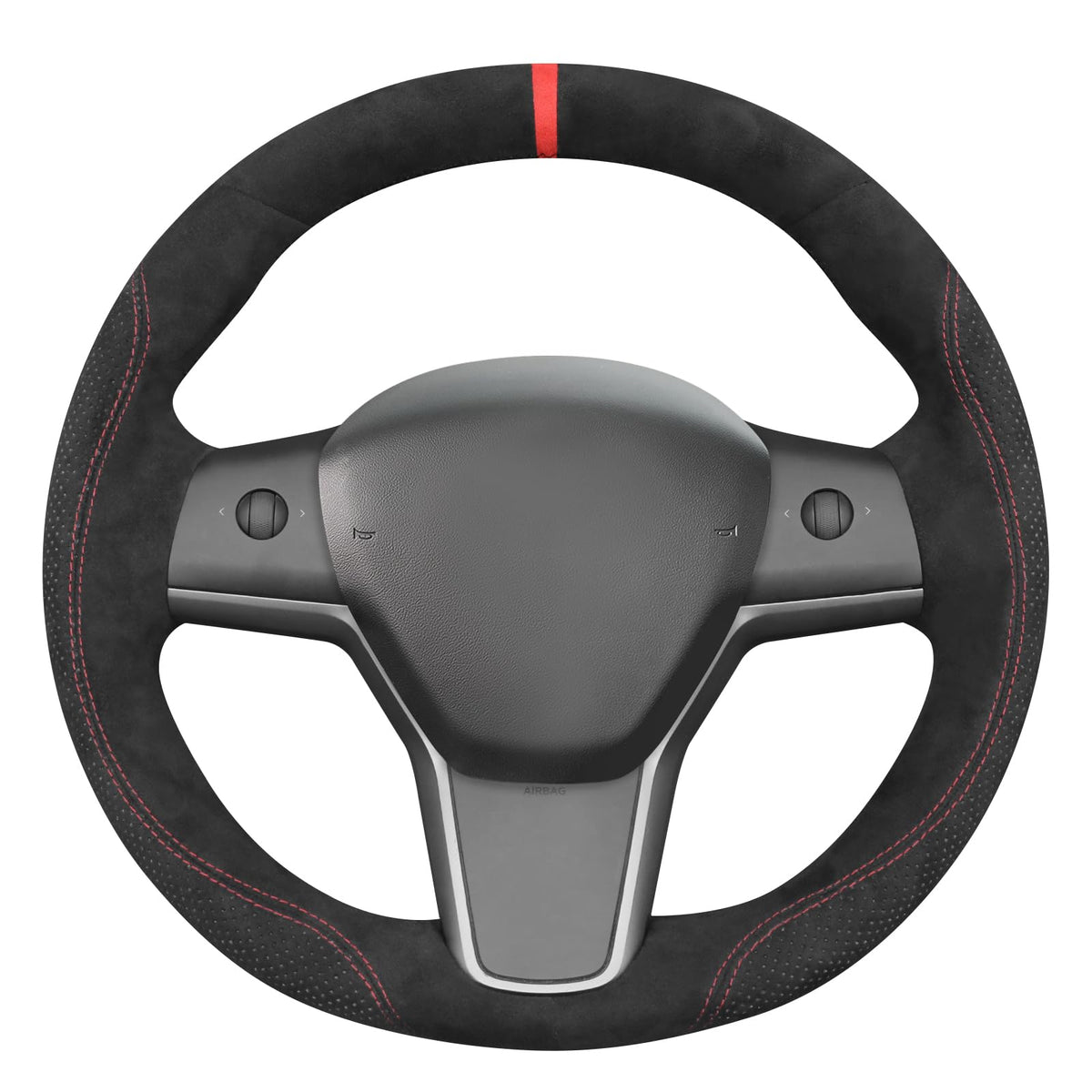 Hand-Stitched Suede Steering Wheel Cover Wrap