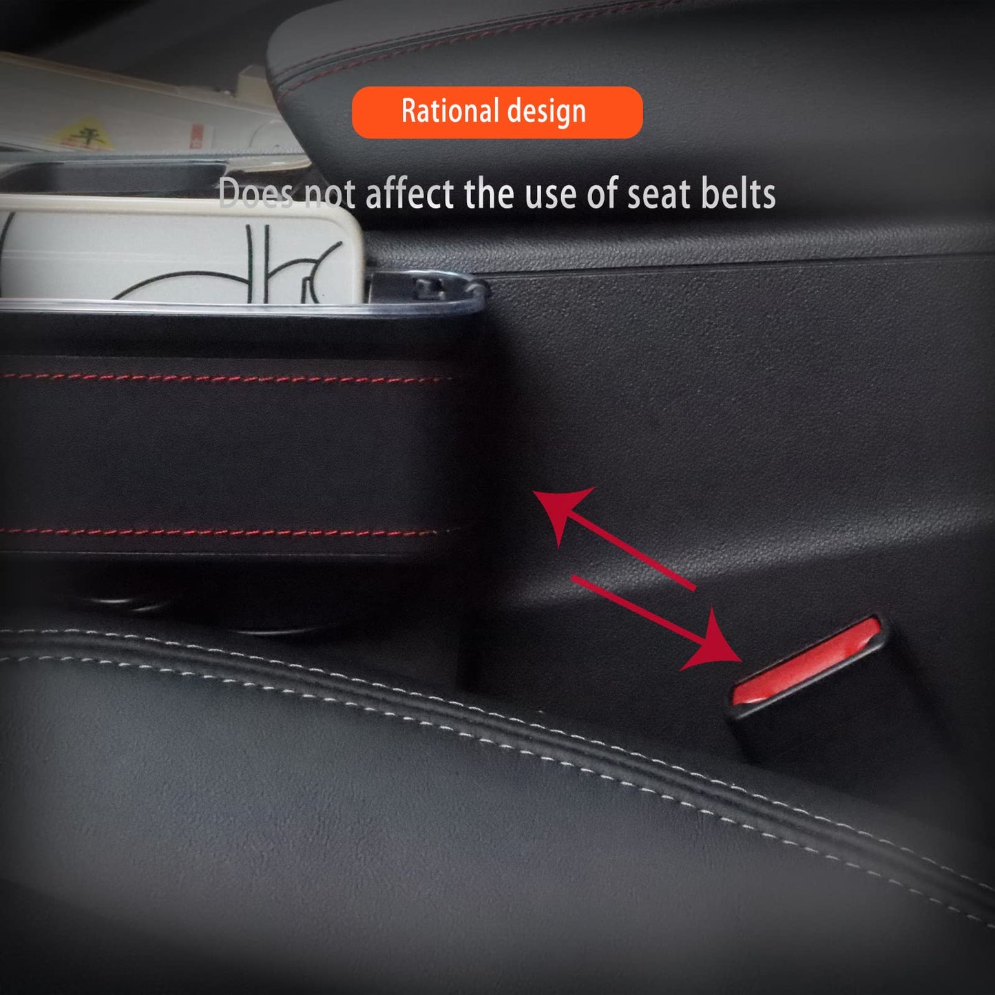 LED Car Seat Gap Organizer with Cup Holder & USB Charger