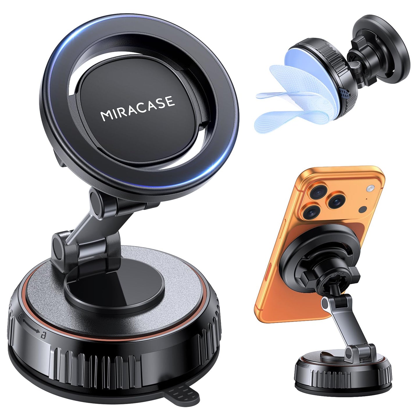 Magnetic Car Phone Mount with Strong Suction Base