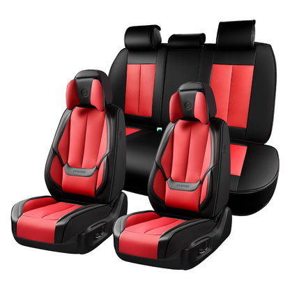 Coverado Car Seat Covers, Seat Covers for Cars, Waterproof Leather Auto Seat Protectors, Leather Car Seat Cushion, Car Interiors Accessories Universal Fit for Most Cars
