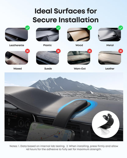 15W Magnetic Wireless Car Charger with Alloy Mount