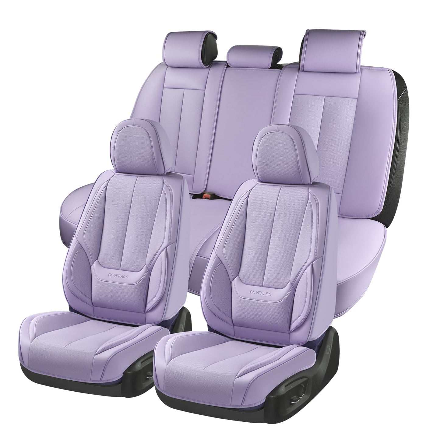Coverado Car Seat Covers, Seat Covers for Cars, Waterproof Leather Auto Seat Protectors, Leather Car Seat Cushion, Car Interiors Accessories Universal Fit for Most Cars